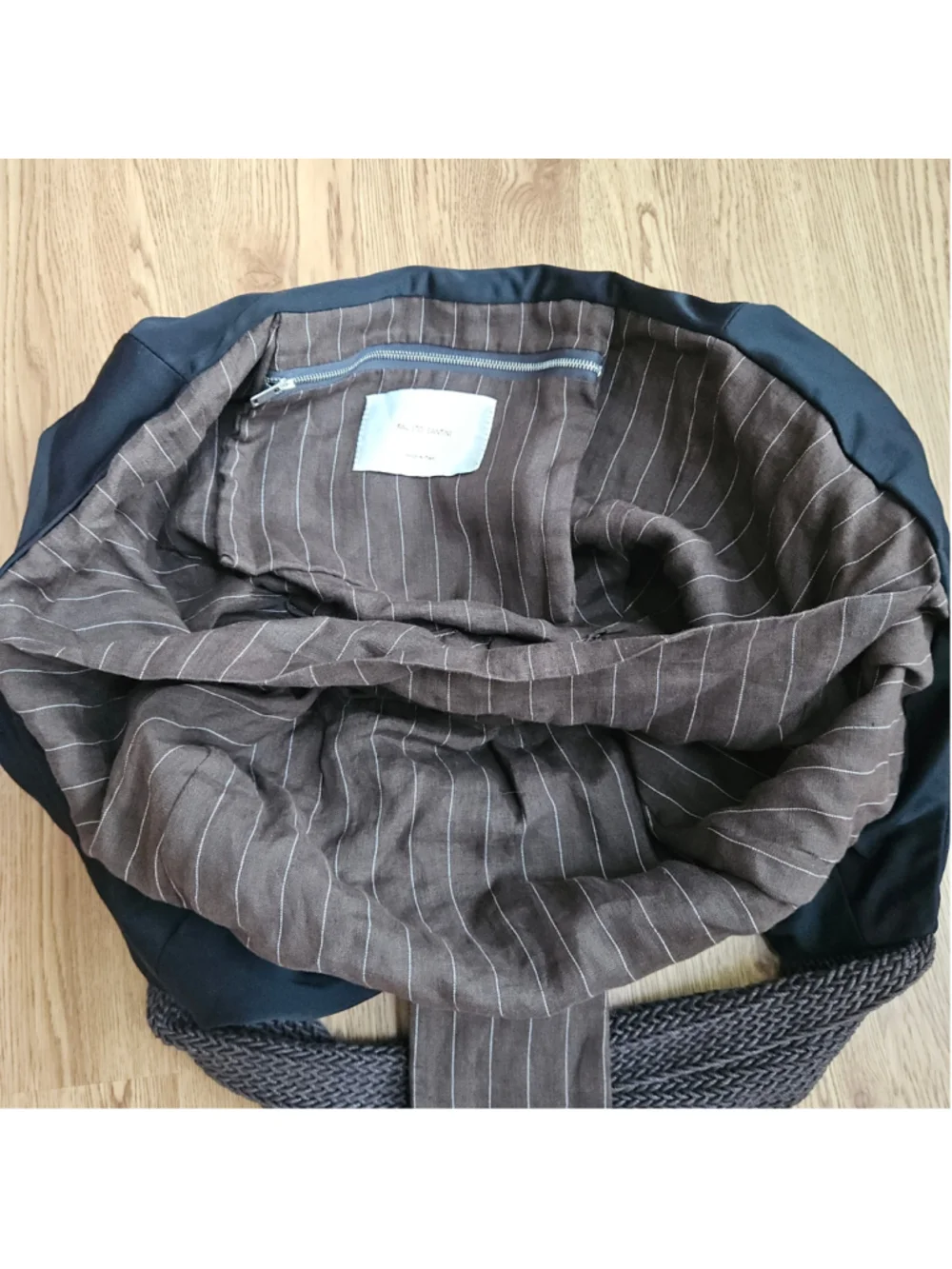 Fausto Santini Black Hobo Slouchy Shoulder Bag Woven Straps